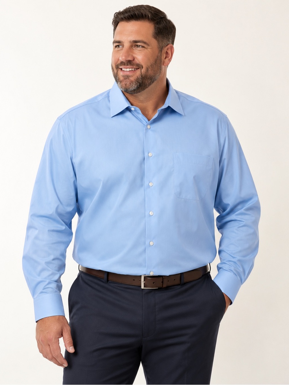 NWT Synrgy DXL Men’s Big & Tall Blue Stretch Dress Shirt 20 35/36
